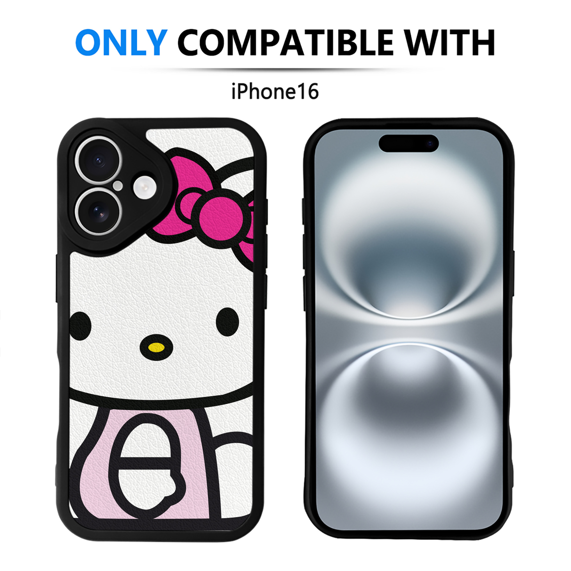 （画像用） Hello Kitty ハローキティ 【iPhone 16シリーズ対応】シリコンスマホケース（レザー調） 材質：シリコン